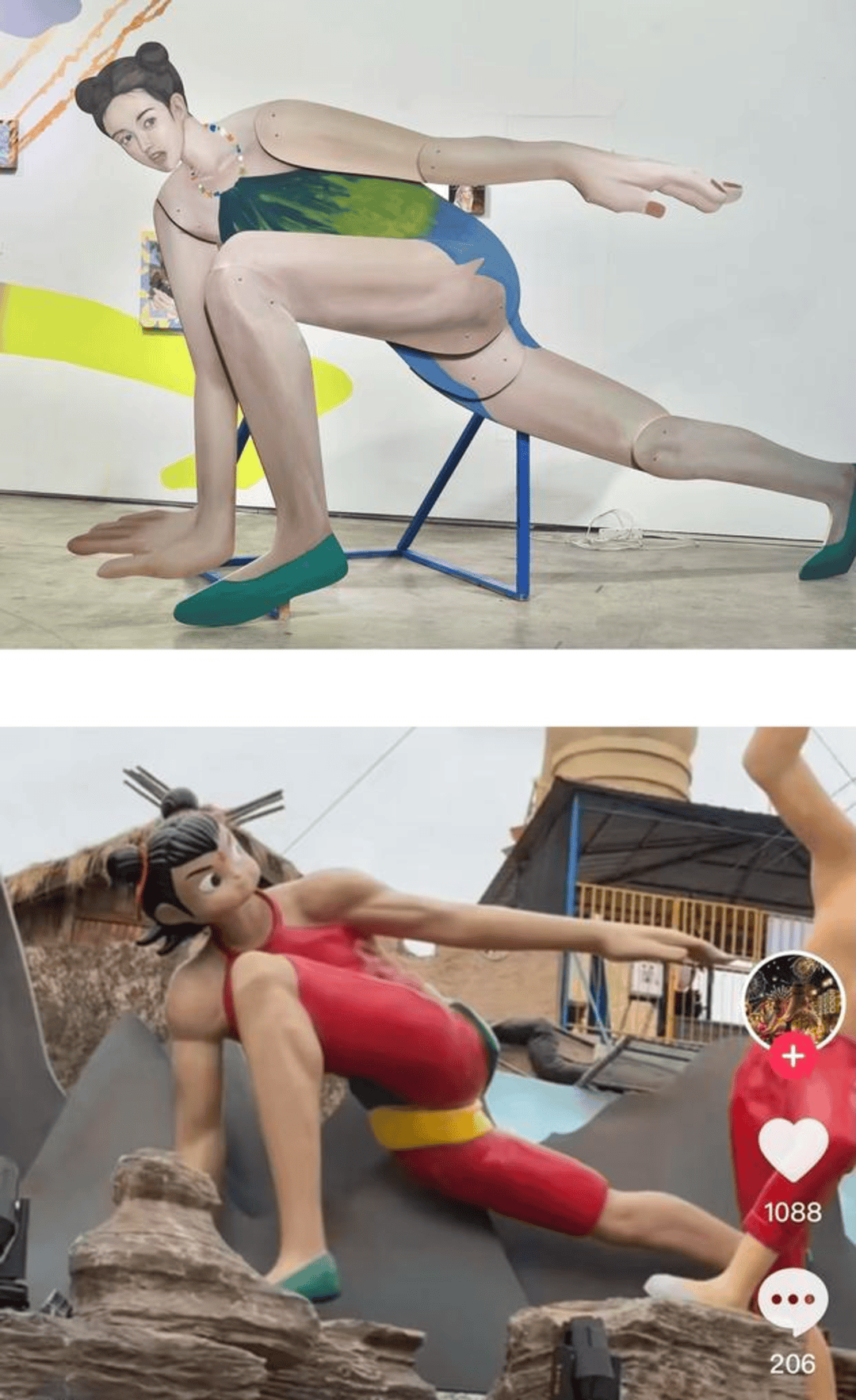 艺术家控诉山西临汾哪吒主题景区雕塑抄袭：造型照搬我的作品